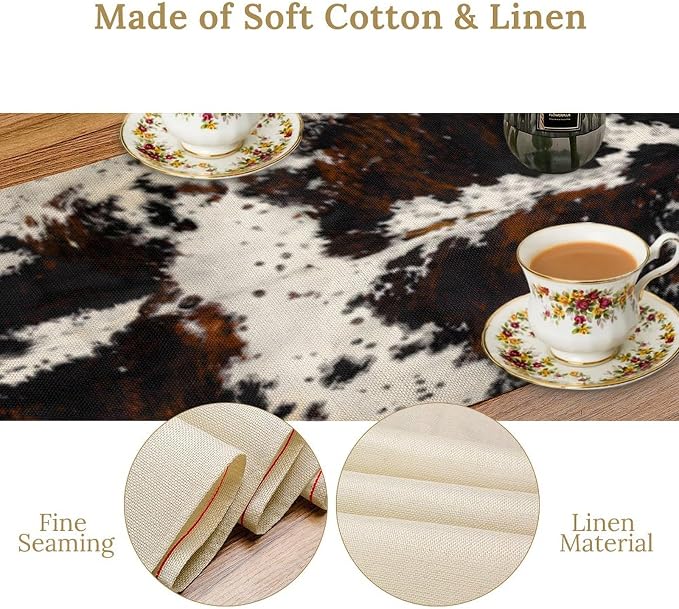 Cow Print Table Runner, 13x36 Inch - Image 6