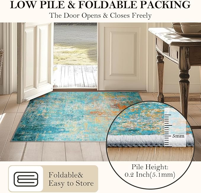 RELEANY Washable Area Rugs 10'x14 Non-Slip Modern Abstract Soft - Image 6