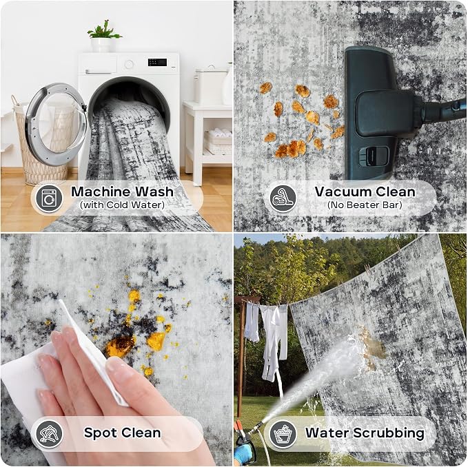 9x12 Area Rugs for Living Room Rug Washable: Modern Large Rug for Dining Room - Image 5