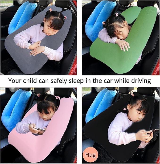 Travel Pillow Car Pillow Kid Car Sleeping The Sleeping Aid for Adults and Kids on Road Trips Sponge Kids Travel Pillow Provides Body and Head Support Pink