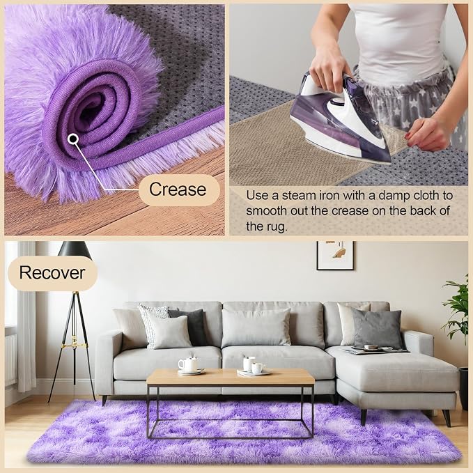 Mugorn 3x5 Rugs for Bedroom, Fluffy Area Rugs for Living Room, Soft Shag Kids - Image 4