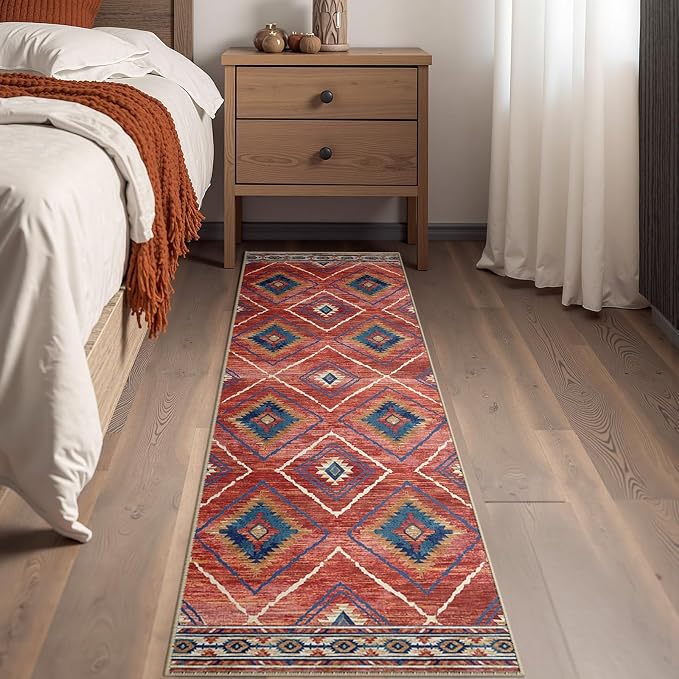 BESTSWEETIE Area Rug 2x8 Rug Machine Washable Non-Slip Low Pile Print Pattern - Image 3