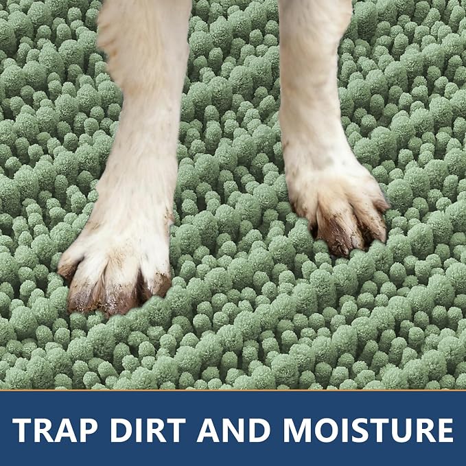 Smiry Dog Door Mat for Muddy Paws 24x16, Absorbent Dirt Trapper, Non-Slip - Image 4