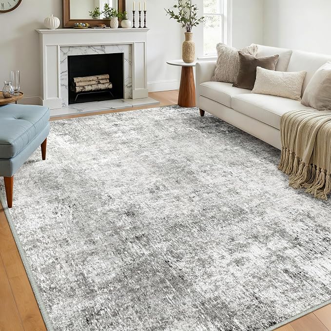 RELEANY Washable Area Rugs 9'x12' Non-Slip Modern Abstract Soft - Image 4