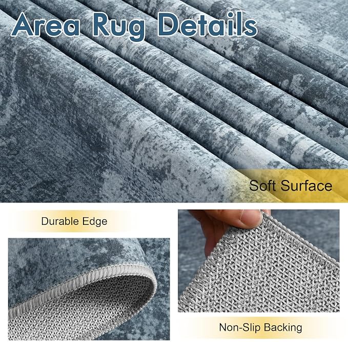 5x7 Ft Area Rugs for Living Room, Soft Non-Slip Washable Rugs Modern Abstract - Image 6