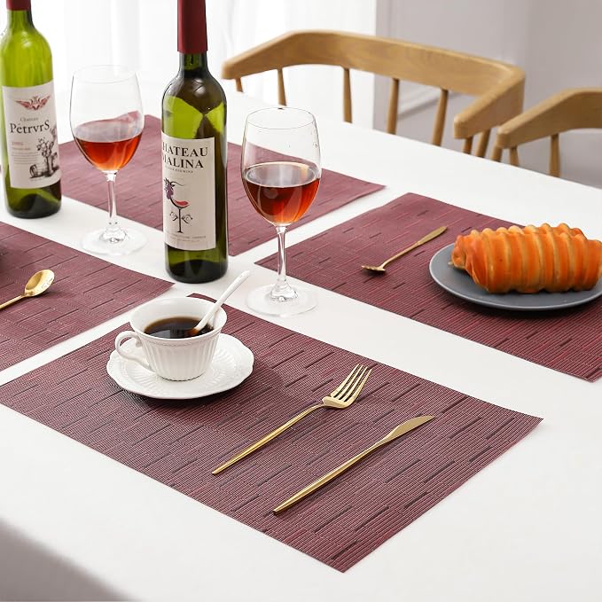 Leetaltree Burgundy Placemats Set of 4 - Image 7