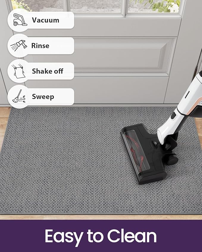 DEXI Ultra Thin Door Mat Indoor Entrance 32x48, Non Slip Rubber Backed Entryway - Image 7