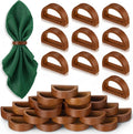 24 Pcs Wooden Napkin Rings Handmade Dining Napkin Holder Buckles Farmhouse by Remerry