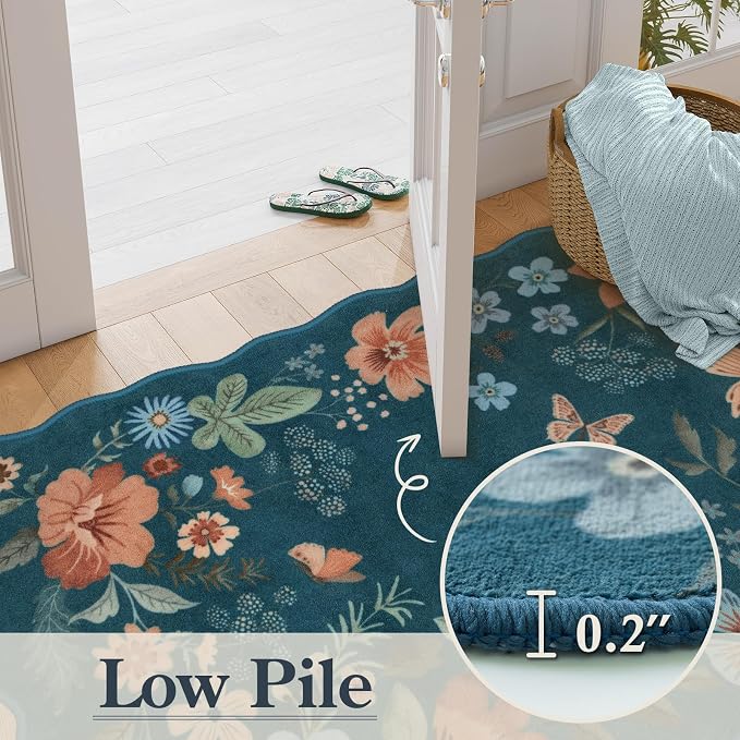 Lahome Floral Washable Runners for Hallways, 2x5 Kitchen Runner Rug Ultra-Thin - Image 5