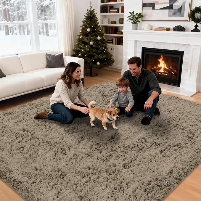 5x7 Area Rug for Living Room: Ultra Soft Fluffy Rug Modern Large Thicked Shag - Image 4