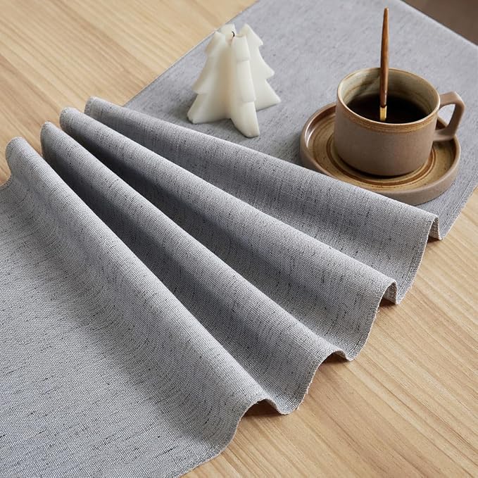 Cotton Linen Table Runner, 13x48 Inch, Machine Wash - Image 5