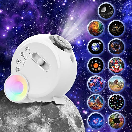 Star Projector, Galaxy Light for Bedroom, Home Planetarium with Remote Control, Realistic Starry Night Ceiling Projector - White