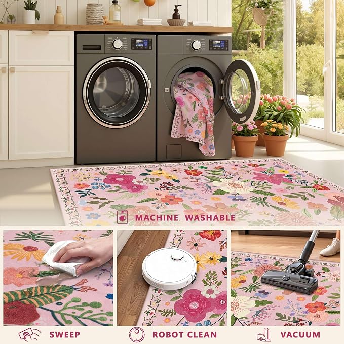 Latte&Fog 3x5 Entryway Area Rugs, Nursery Kids Rug, Non-Slip Small Throw Rug - Image 9