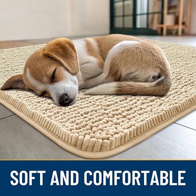 Smiry Dog Door Mat for Muddy Paws 45x27, Absorbent Dirt Trapper, Non-Slip - Image 2