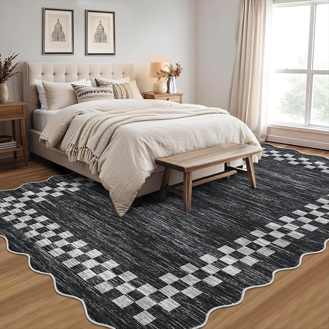GarveeHome Scalloped Washable Rug 9x12 Area Rug - Image 2
