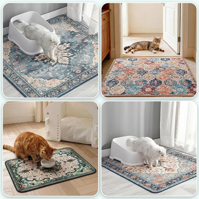 Hompet Cat Litter Mat 2 Pack, 72x72 Large Machine Washable Trapping Mats - Image 4