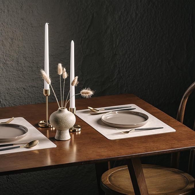 Placemats Set of 4, DOLOPL Reversible Dual-Color Faux Leather Place Mats - Image 5