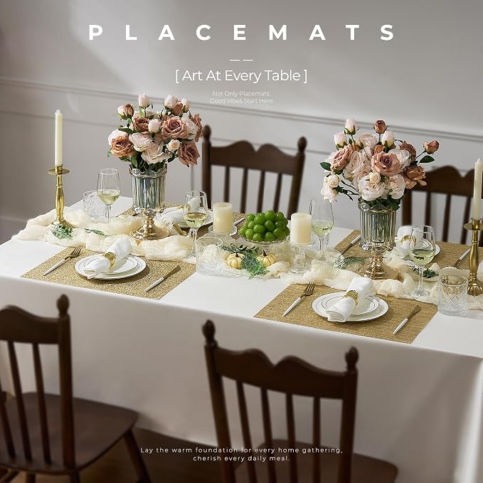 Leetaltree Gold Placemats Set of 8 - Image 2