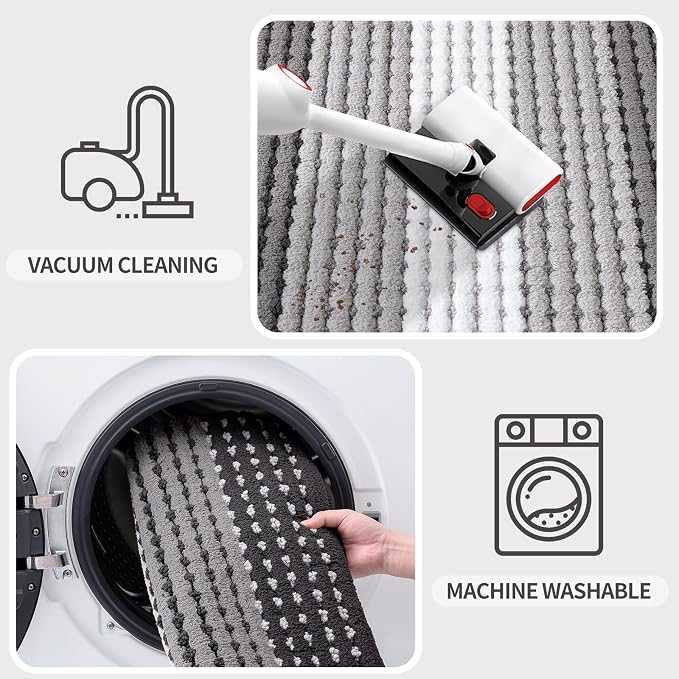 Kitinjoy Indoor Outdoor Door Mat, 71x24 Non-Slip Absorbent Dirt Trapper - Image 5