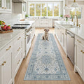 RELEANY Area Rugs Runner 2'x7' Washable Non-Slip, Floral Vintage Distress by RELEANY