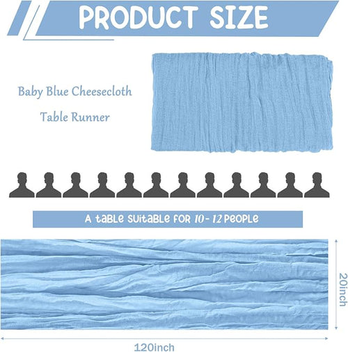 10 Pack Cheesecloth Table Runner 10FT Boho Gauze Rustic Fabric Table Runner - Image 2