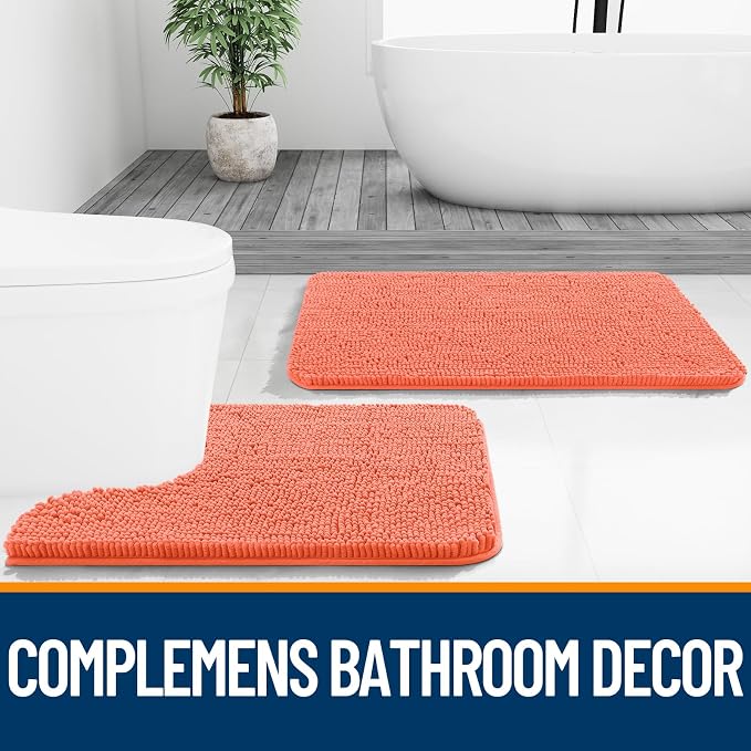 OLANLY Bathroom Rugs 30x20, Extra Soft Absorbent Chenille Bath Rugs, Rubber - Image 7