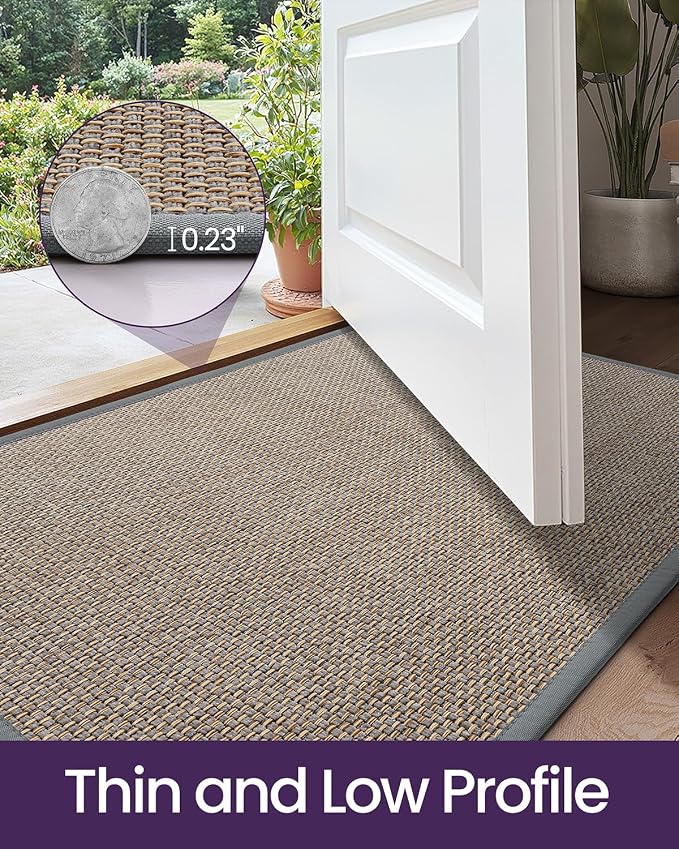 DEXI Ultra Thin Entryway Indoor Door Mat 24x36, Non Slip Rubber Backing Inside - Image 4