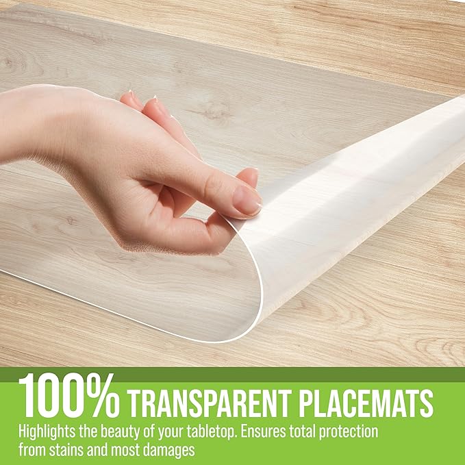 CraftyCrocodile Clear Plastic Placemats Set of 2 - Image 5