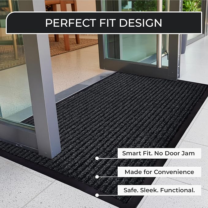 Commercial Door Mat 4'x8' Charcoal, Heavy Duty Industrial Floor Mat - Image 4