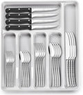 49-Piece Hammered Silverware Set by EWFEN