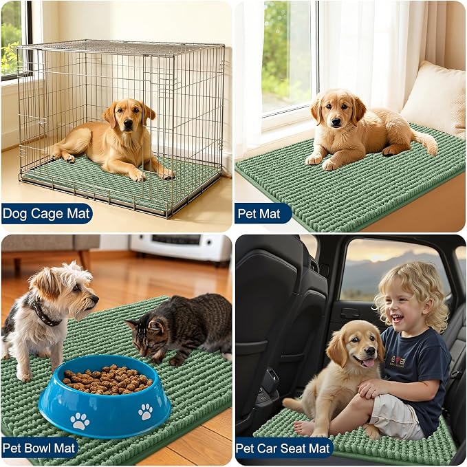 OLANLY Dog Door Mat for Muddy Paws 44x24, Ultra Absorbent Chenille Mud Doormat - Image 7