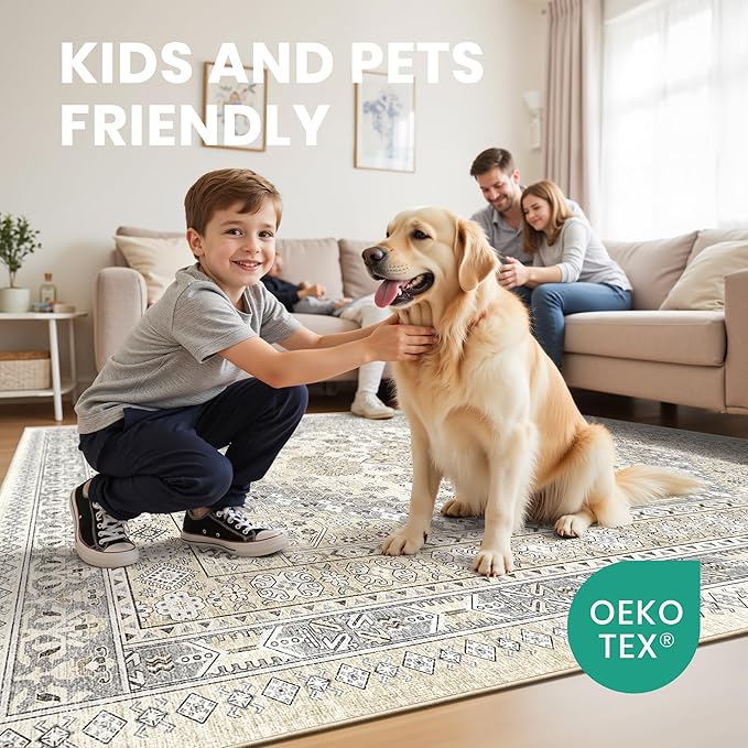 zesthome 9x12 Area Rugs, Stain Resistant Washable Rug, Ultra-Thin Rugs - Image 7