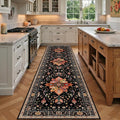 RELEANY Area Rugs Runner 2'x7' Washable Non-Slip, Floral Vintage Distress by RELEANY