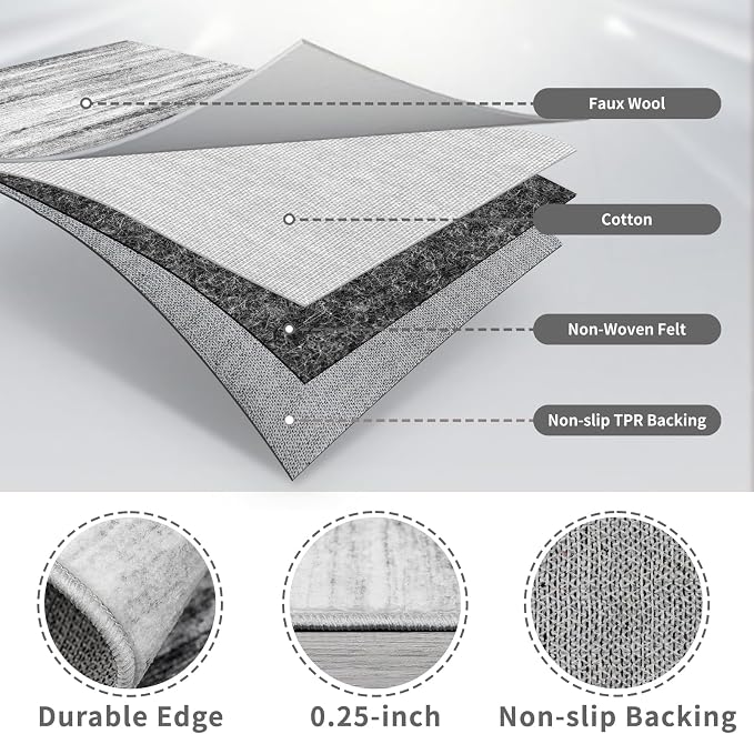 3x6 Washable Runner Rug for Family: Easy-to-Clean Runners for Hallway Entryway - Image 7