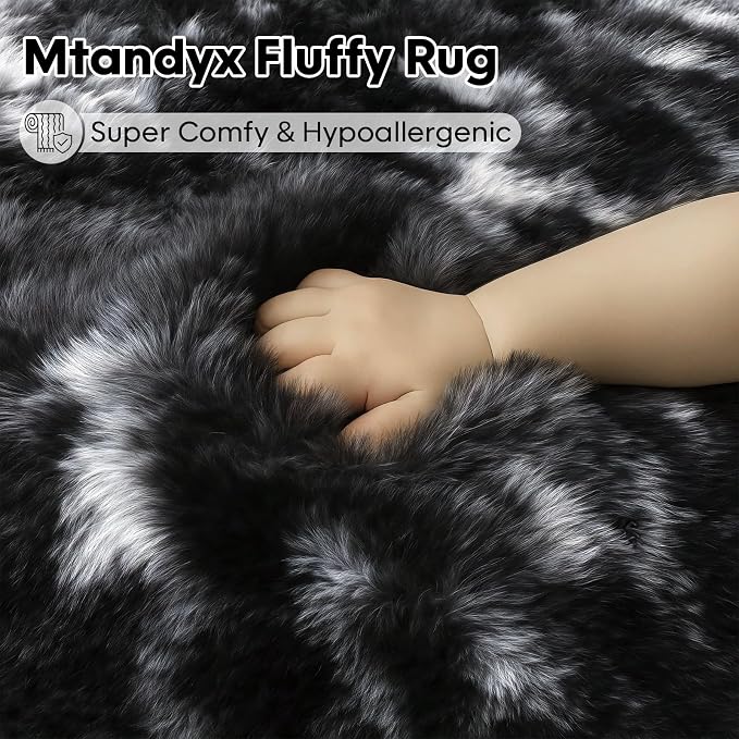 5x7 Plush Fluffy Area Rugs, Large Soft Carpet, Upgraded Non-Slip Rectangular Rug - Image 2