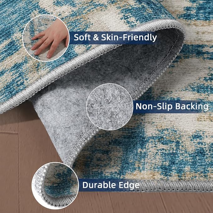 2x5 Washable Runner Rugs，Modern Abstract Rug Runner, Ultra-Thin Kitchen Runner - Image 5