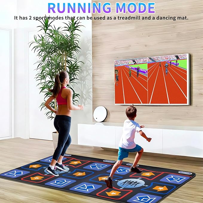 Dance Mat for Adults and Kids - Plug and Play TV Electronic Dance Mat Game, Wireless Dance Pad, Fun Dance Fitness Games for Kids, Christmas and Boys and Girls Birthday Gift Ideas, Blue