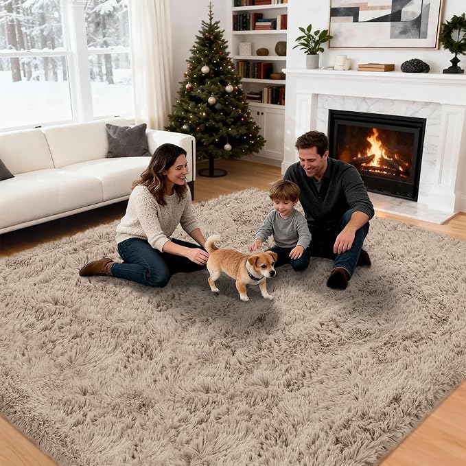 4x6 Area Rug for Living Room: Ultra Soft Fluffy Rug Modern Large Thicked Shag - Image 4