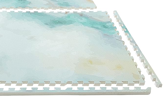Yay Mats Stylish Extra Large Baby Play Mat. Soft, Thick, Non-Toxic Foam Covers 6 ft x 4 ft. Expandable Tiles with Edges Infants and Kids Playmat Tummy Time Mat (Elle Marble)
