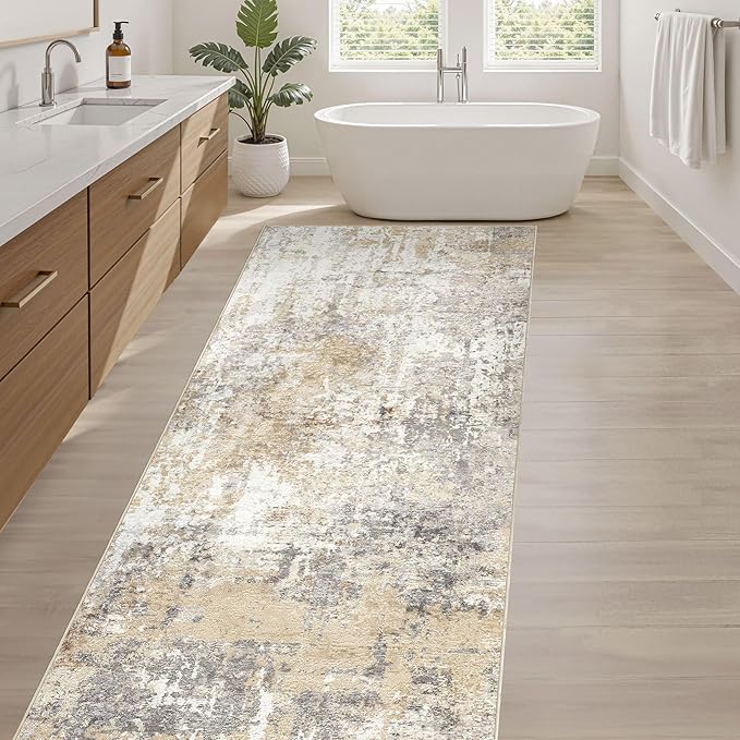Runner Rug Kitchen Washable Rugs: 2x6 Non-Slip Abstract Soft Modern Stain - Image 5