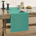 Basic Linen Style Table Runner, 14x90 Inch Teal | Mitered Corner Design by ZEEMARTONLINE