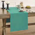 Basic Linen Style Table Runner, 14x60 Inch Teal | Mitered Corner Design by ZEEMARTONLINE
