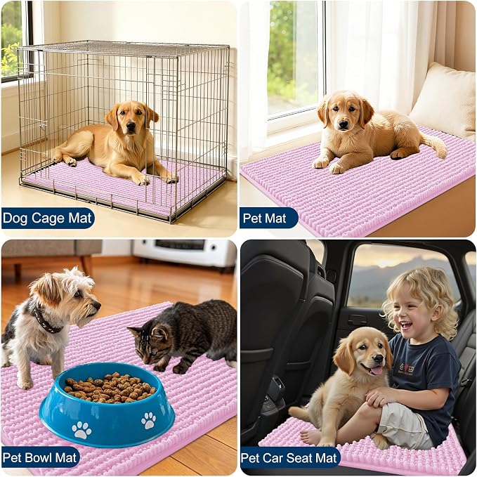 OLANLY Dog Door Mat for Muddy Paws 24x16, Ultra Absorbent Chenille Mud Doormat - Image 7
