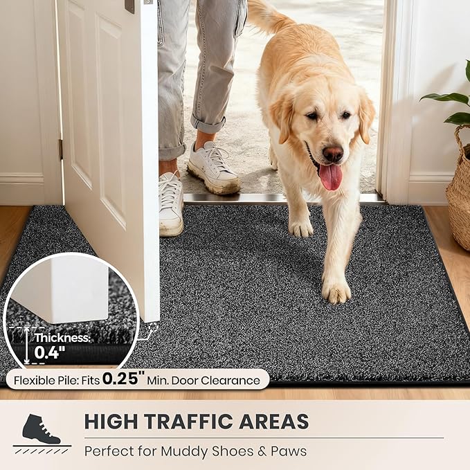 PURRUGS Dirt Trapping Door Mat 24" x 35.5", Non-Slip Machine Washable Entryway - Image 6