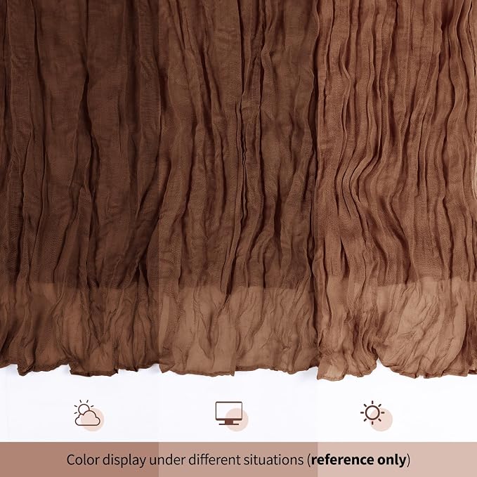 12 Pack Brown Cheesecloth Table Runner 17x108 Inch Semi Sheer Boho Gauze Cheese - Image 8