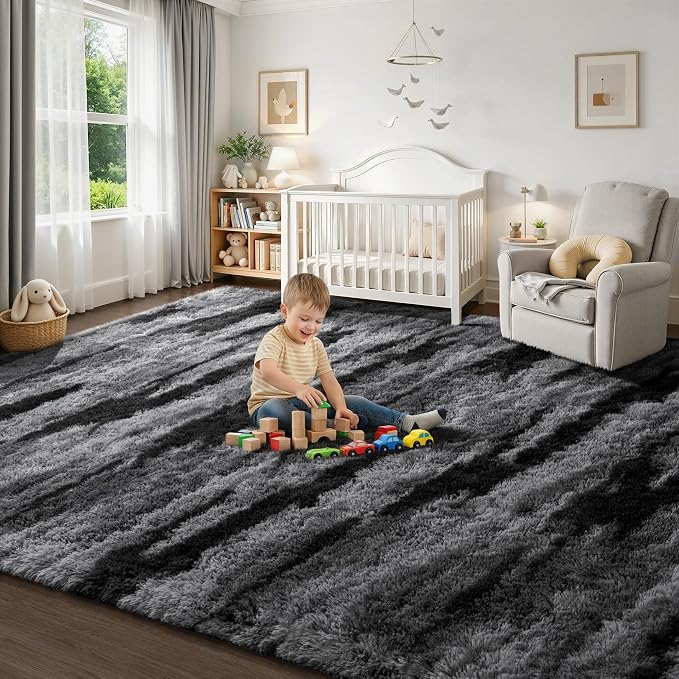 Deerhoo Shag Area Rug, 4 X 6 Tie-Dyed Plush Fuzzy Rugs - Image 8