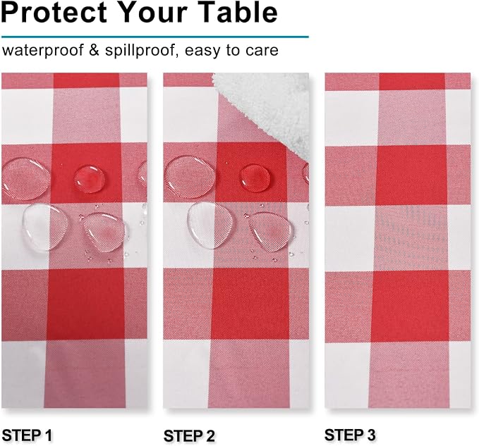 Checkered Tablecloth Rectangle, 52 x 70 Inch - Image 3