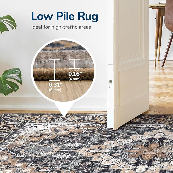 Lessymo Area Rugs 5x7, Machine Washable Area Rug, Super Soft Faux-Wool Area Rugs - Image 5