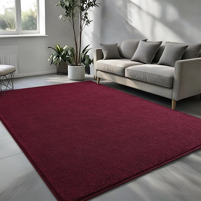 Pettop 4x6 ft Burgundy Red Area Rugs - Image 2