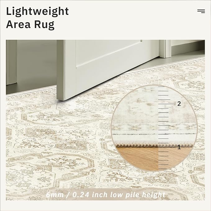 Soalmost 10x14 Area Rugs for Living Room, Non Slip Machine Washable Vintage Rugs - Image 7